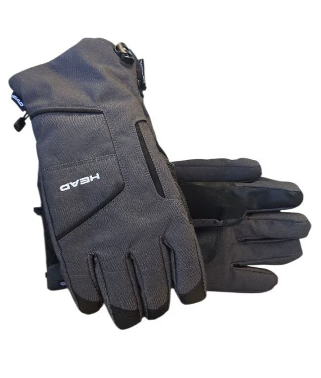 HEAD Unisex Dupont Sorona Ski Glove Gray with Zipper Pocket
