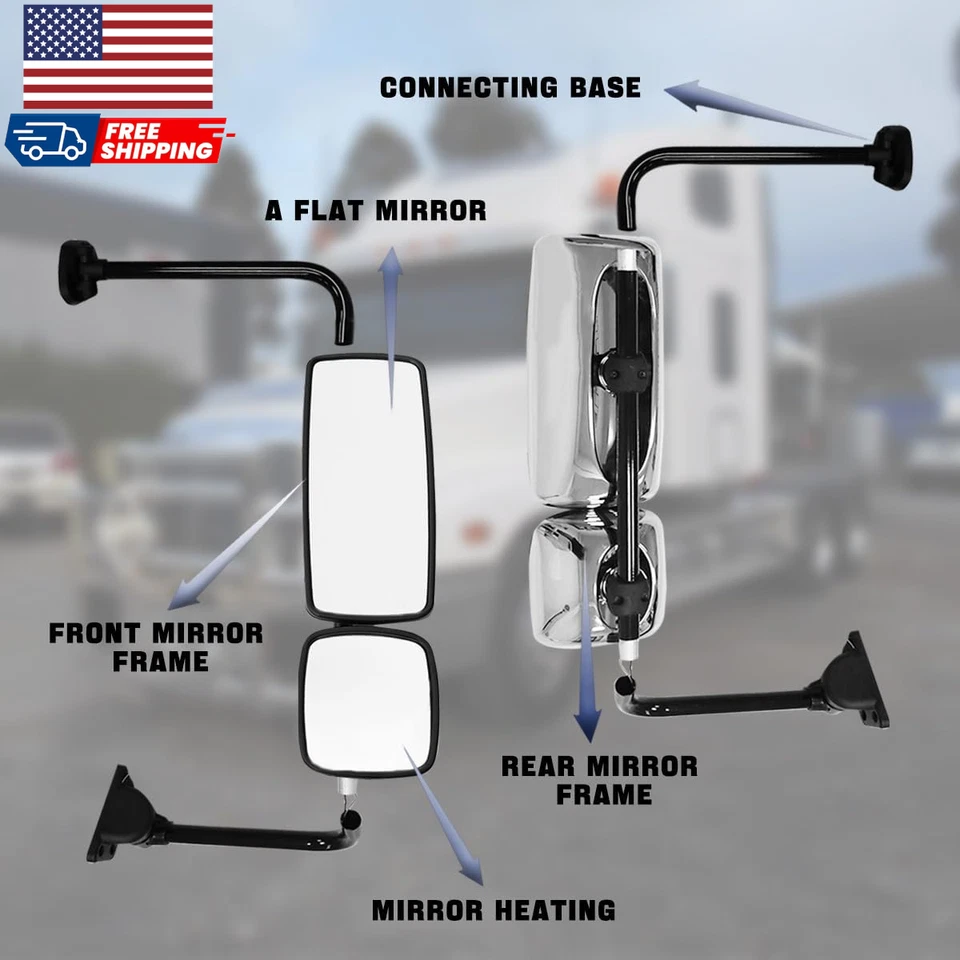 Conjunto de espejo retrovisor de puerta para Freightliner M2 apto para camión Freightliner M2 2004-2016 Foto 2 de 4