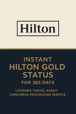 Hilton Gold Status Instant Upgrade for 1 Year 365 days Concierge Service