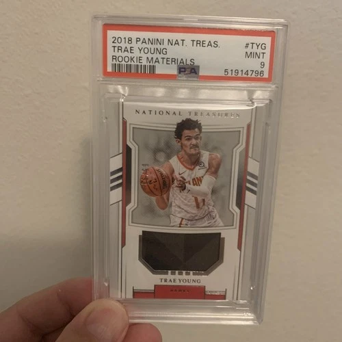 2018 Panini National Treasures Trae Young Rookie Materials RC /99 PSA 9