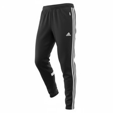 EUC Adidas Boys Black Track Soccer Athletic Pants Zipper Ankle - Size M
