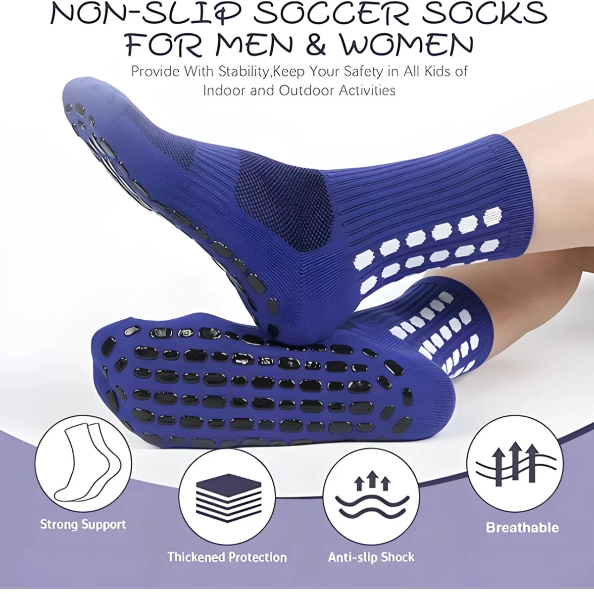 Sports Socks Anti-Slip Skid Hospital Soccer Basketball Football Grip Dots Train