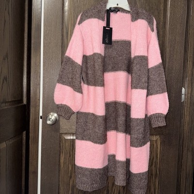 Oliver O Long Cardigan  Women Large Self Cozy pink