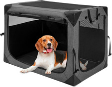 Hiaksedt Dog Crates - 36 Inch Collapsible Soft Dog Crate, 3-Door Foldable Soft K