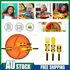 Kids Dish Shovel Fork Spoon Set Cutlery Constructive Eating Tableware Utensil AU