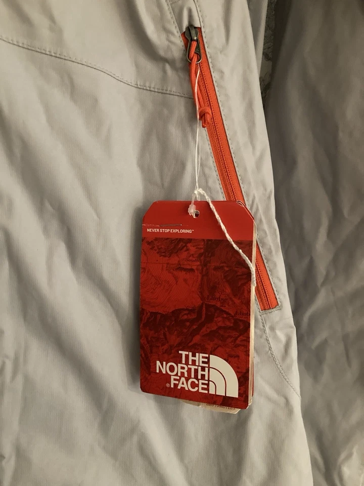 NUEVO 🔥 Chaqueta North Face Dry Vent XS para mujer gris/naranja con capucha impermeable Foto 4 de 4