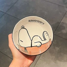 Snoopy Ceramic Bowl Set | Cute Cartoon Tableware Gift for Kids & Fans