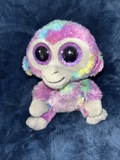 Zuri TY Beanie Baby Monkey Multicolored TY Silk Beanie Boos No hang tag T3