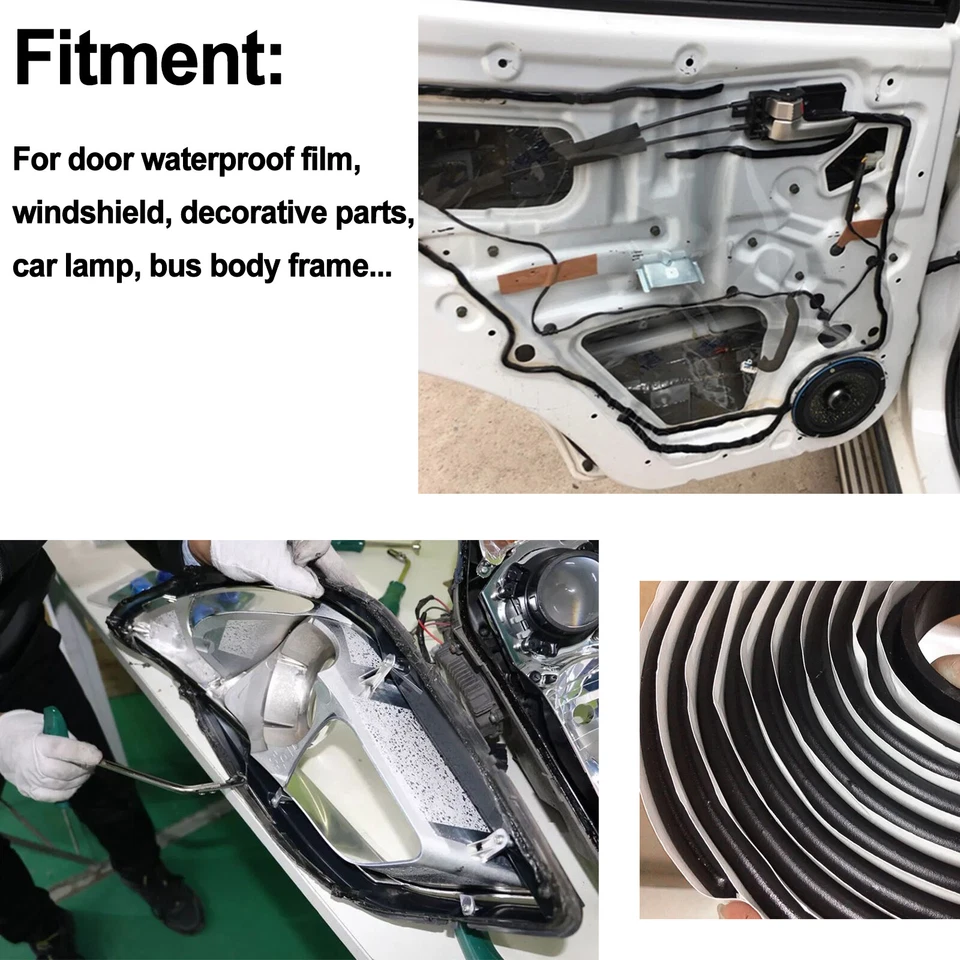 1Roll 4M Butyl Tape Glue Headlight Sealant Retrofit Reseal Headlamps Door Rubber - Image 4 of 4