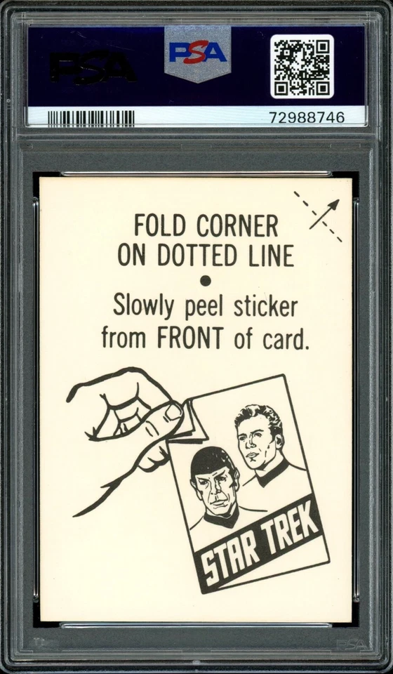 1976 Topps Star Trek Sticker #11 Spock "HIGHLY ILLOGICAL!" PSA 8 NM-MT Low Pop - Image 3 of 3