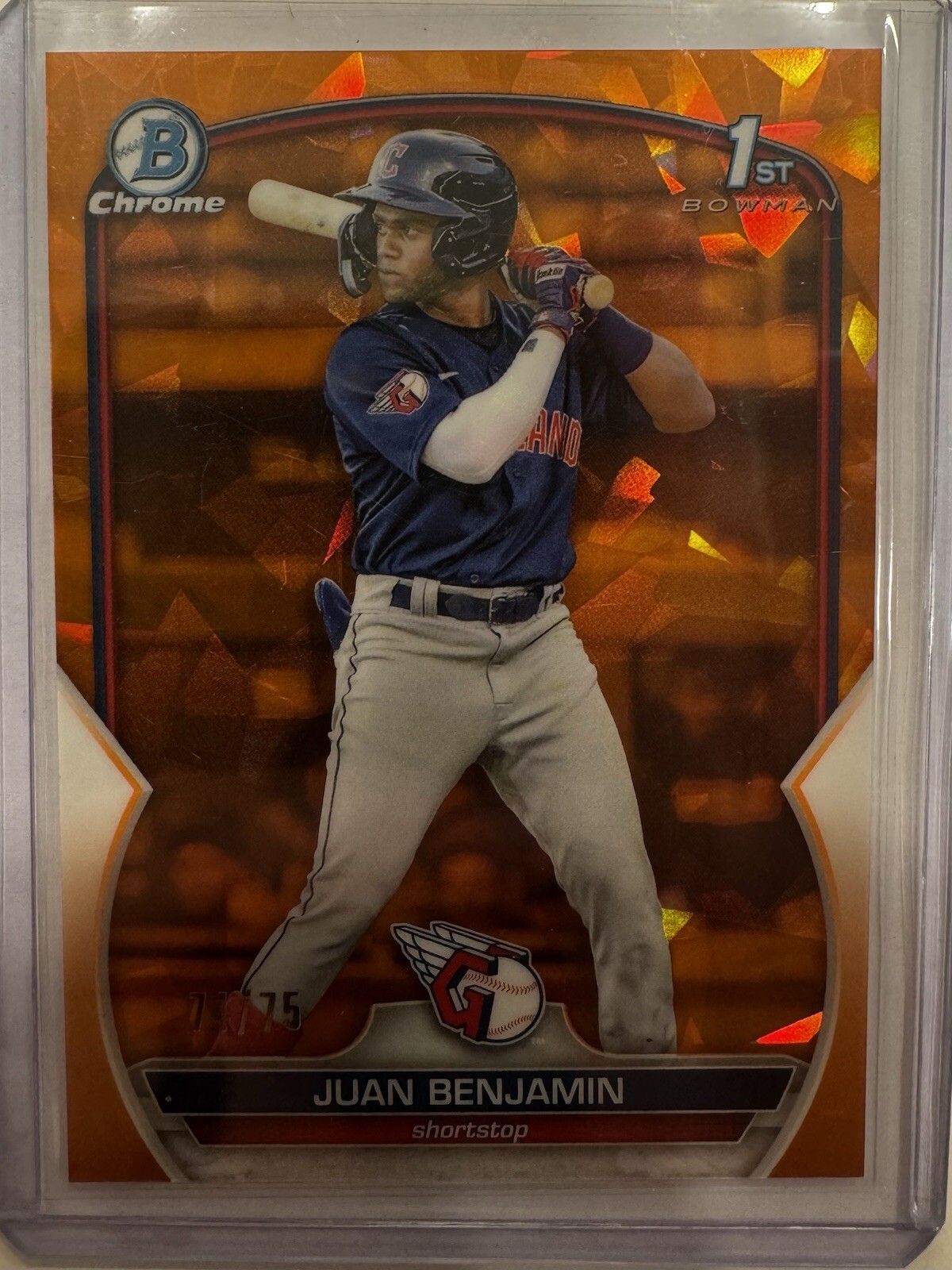 2023 Bowman Chrome Sapphire Prospect Orange Refractor /75 Juan Benjamin #BCP-151