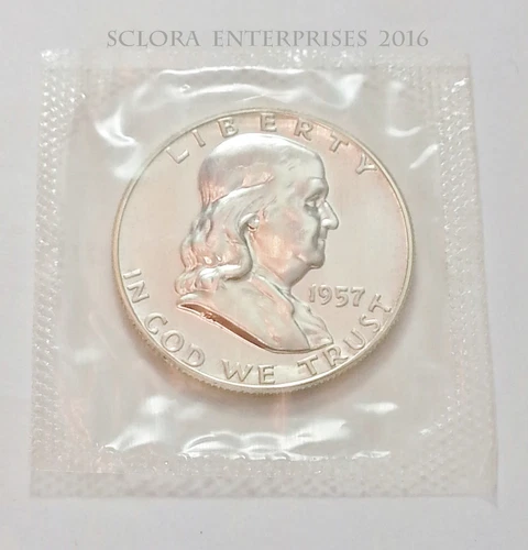1957 P Ben Franklin Half Dollar *UNCIRCULATED*  *90% SILVER PROOF*