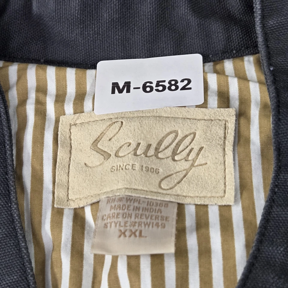 Colete masculino Scully 2XL listrado preto botão ocidental algodão - Imagem 2 de 4