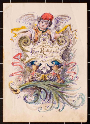 Emblem Ornament Studentenverbindung NORA Berlin signiert G. Rockstrohen Aquarell - Bild 2 von 2
