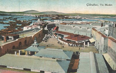 Postcard Gibraltar The Market Commercial Tobacconist Shop Iberian Peninsula