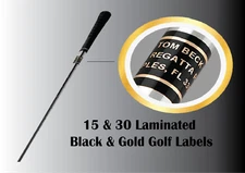 Personalized Black and Gold  Color INK SHAFT/GOLF Club Labels With Any Name/Info