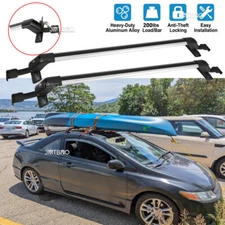 Aluminum Car Top Roof Rack Cross Bar Cargo Kayak Carrier w/Lock For Honda Civic