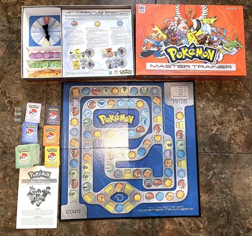 Pokemon 2005 Master Trainer Board Game Milton Bradley Hasbro 98% Complete READ - Picture 2 of 11