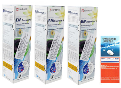 3 x Prime Inventions EM 5D Wasserfilter besserer Durchfluss + Gerätereinigung