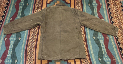 Vintage Carhartt Jacket Chest 46" Blanket Lined Green Distressed CB182 - Picture 8 of 13