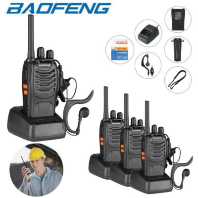 MARKENLOS 4X Baofeng 88E PMR446 Walkie Talkie Sprechfunkgeräte Handfunkgerät Set 16 Kanäle