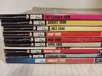Guitar World Magazine Lot 9  Issues 2008  Jan-sept.   Eddie,dimebag,page,kirk.