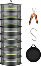 VIVOSUN 2ft 8-Layer Hanging Herb Mesh Rack Foldable Drying Net with Zippers