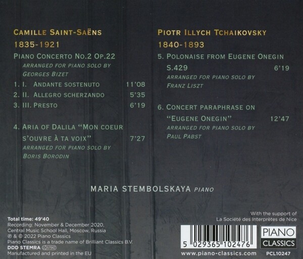 Thumbnail - Saint-saens:piano Music - Stembolskaya,maria Cd Neu