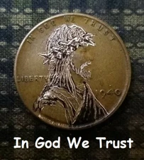 Coin Jewelry hand carved by J&M Tarantula buffalo nickel as In God We Trust