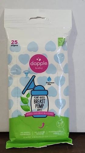 (4-pack) dapple Plant Based Breast Pump Wipes 100ct Total