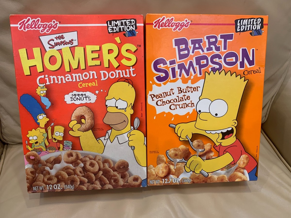 Kellogg's Simpsons Homer's and Bart Cereal Sealed! Limited Edition