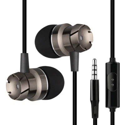 JJ-SHOP24 In-Ear Kopfhörer Mikrofon Ohrstöpsel Headset Huawei Samsung HTC Bass NEU schwarz