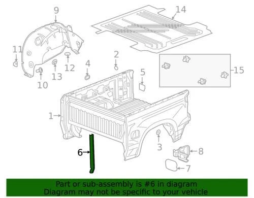 Deflector de aire genuino GM 2019-2020 GMC Sierra 1500 puerta trasera 233377118 Foto 2 de 2