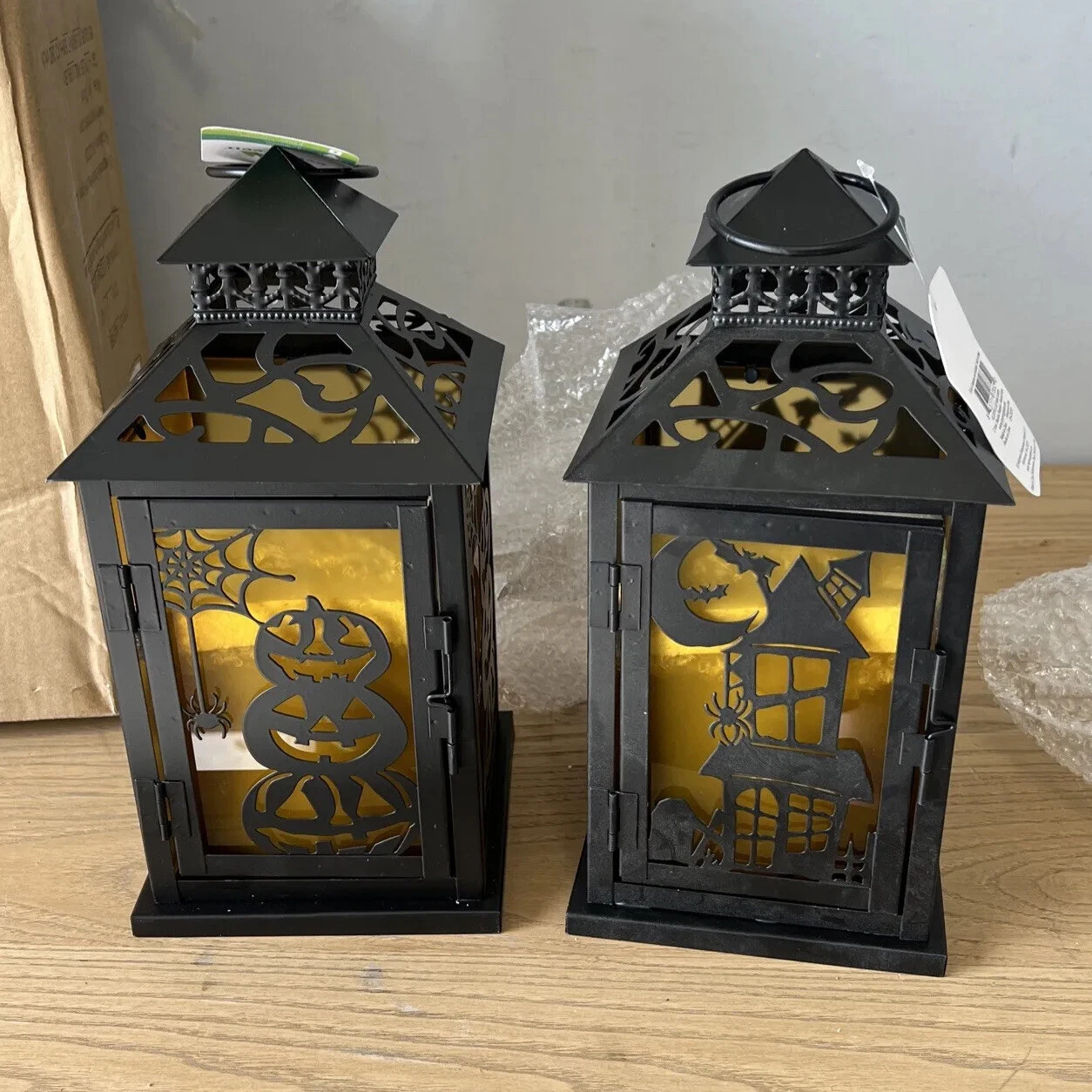 Evergreen Metal Lantern Pumpkin