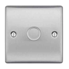 BG NEXUS NBS81P 1 GANG 2 WAY LED DIMMER SWITCH BRUSHED STEEL