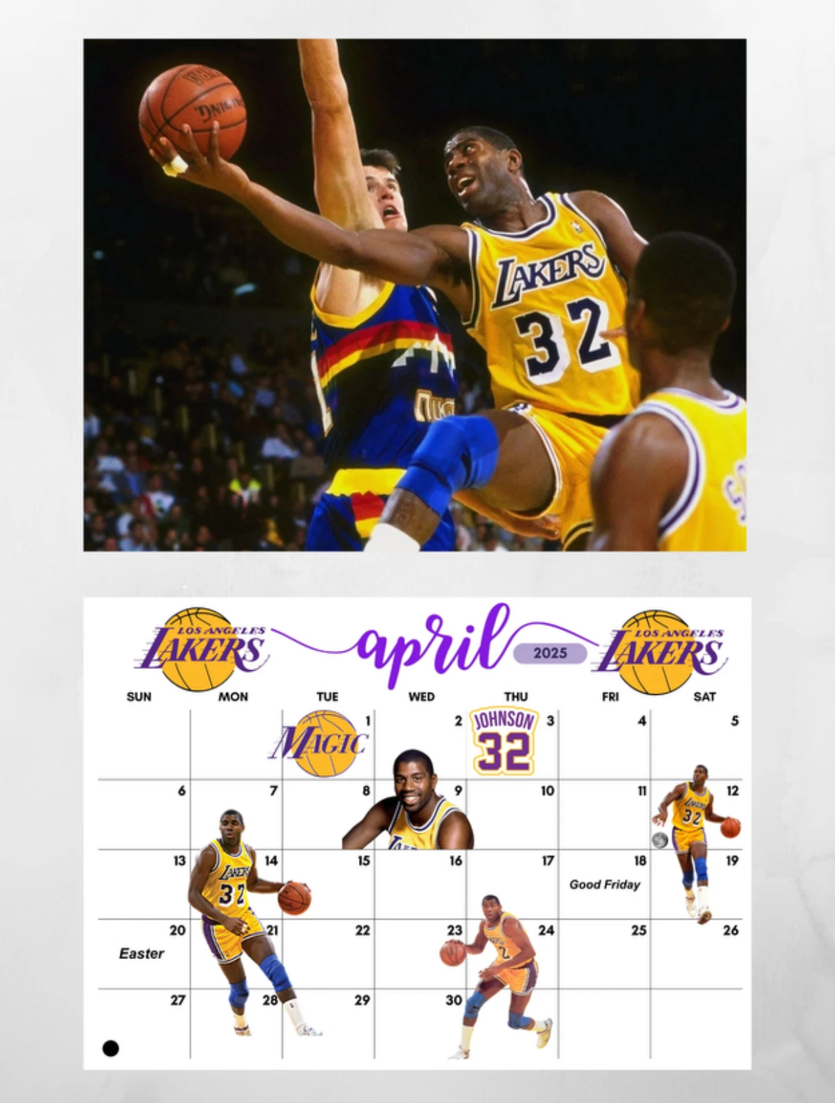 NBA Legends Wall Calendar 2026