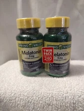 🔥 Lot Of 2-Spring Valley Melatonin Tablets 5mg Sealed 11/2023