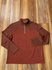 G.H. Bass  Co. Men  s 1/4 Zip Long Sleeve Pullover Burgundy Red Medium NWOT