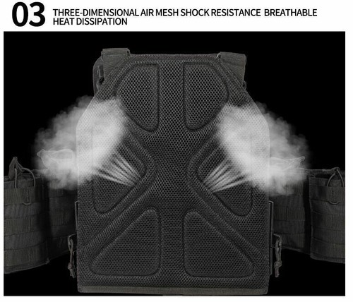 Urban Assault Black Storm Tactical Vest Plate Carrier W/ Level III Armor Plates - Picture 18 of 24