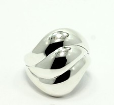 Sterling Silver Sculpted Wave Ripple Band Ring Size 5.75