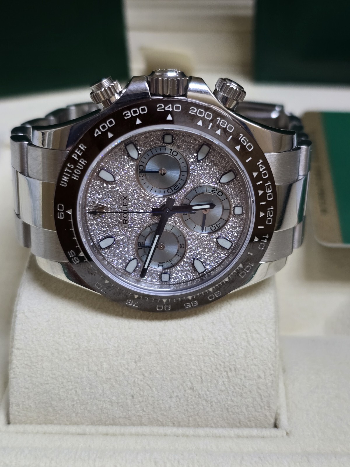 Rolex Daytona 116506 Cosmograph Platinum Factory Pave Diamond Dial