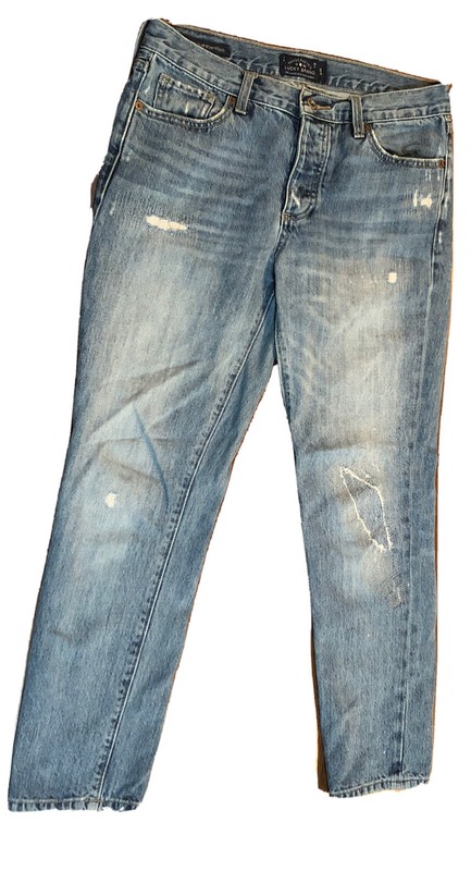 Lucky Brand Sienna Slim Boyfriend Distressed Blue Jeans Size 2/26 Button Fly