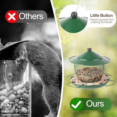 Bird Feeders for Outdoors Hanging,Metal Wild Bird Feeders,Squirrel Proof Bird Fe - Picture 5 of 5