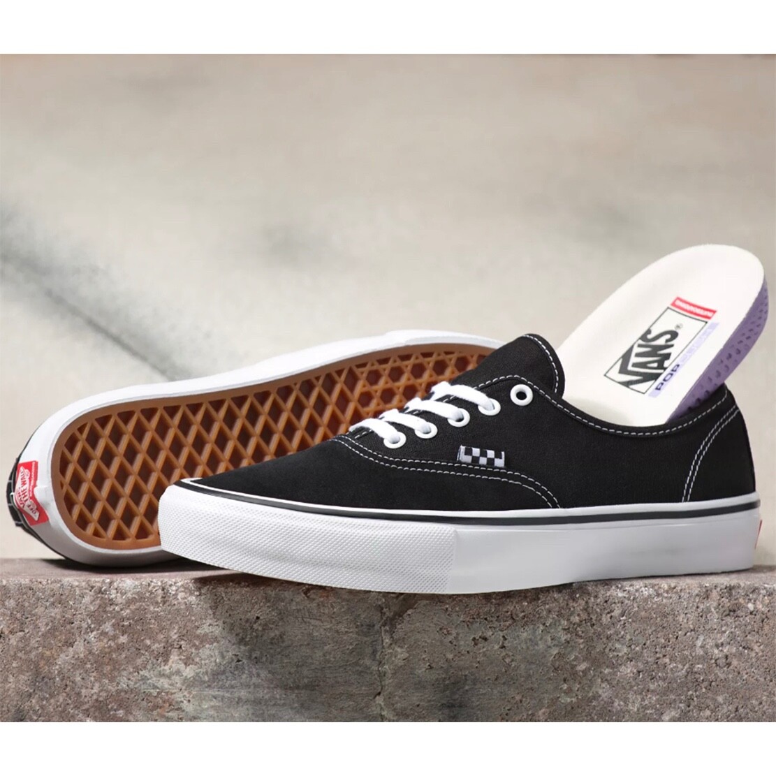 VANS Authentic Zapatillas De Skate Black White Con Plantilla Extraíble