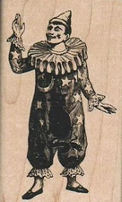 Moon/Stars Clown 2 x 3 1/4" Rubber Stamp, Clown Stamp, Circus Stamp