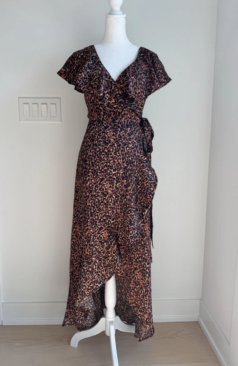 knee length dresses for ladies Rent Topshop Wrap Detail Midi Dress In Floral Print main image 1