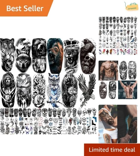 82 Sheets Waterproof Temporary Tattoo Stickers - Perfect for Halloween & Cosplay - product listing photo