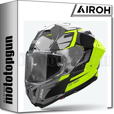 AIROH FULL FACE MOTORCYCLE HELMET GP800 GP8MA31 MASTER GLOSS YELLOW XL