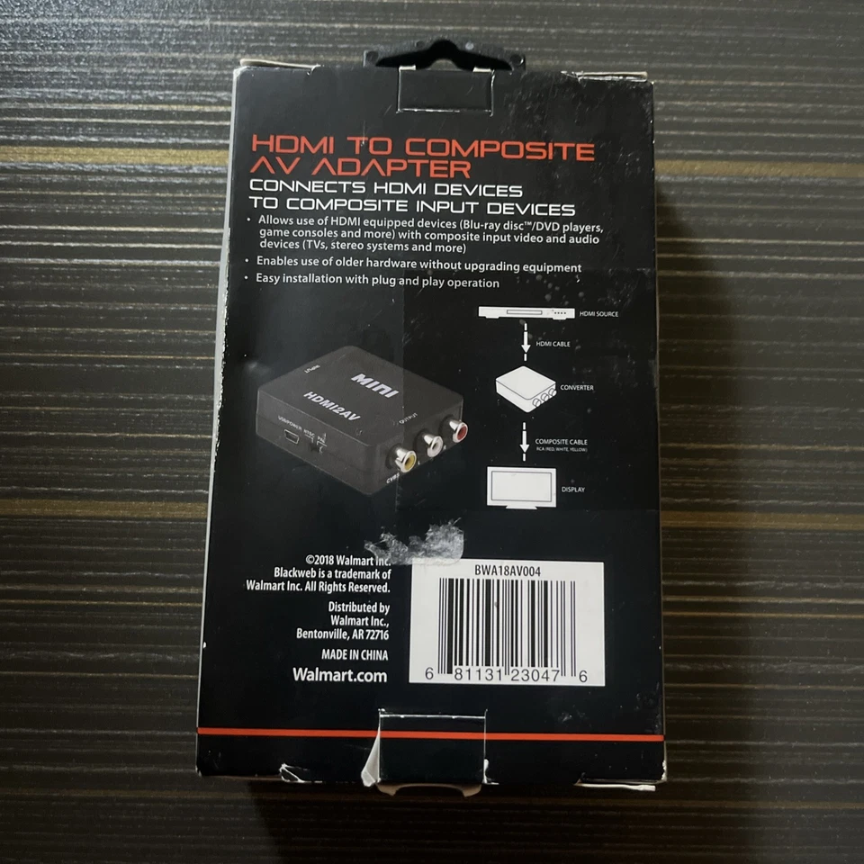 Blackweb HDMI To Composite AV Adapter 1080p BWA18AV004  - Image 2 of 3