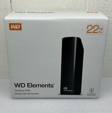 WD Elements 22TB USB 3.0 Desktop External Hard Drive WDBWLG0220HBK-NESN - NEW